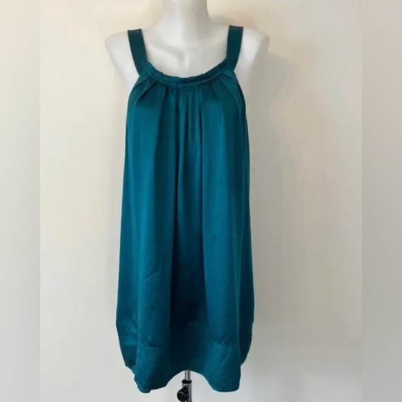 BCBGMAXAZRIA 100%silk slip dress in dark teal color, size S - Picture 1 of 8